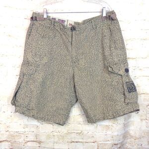 Volcom Scout Cargo Shorts Mens 36 Khaki Abstract Camo Print Y2K Grunge Skate